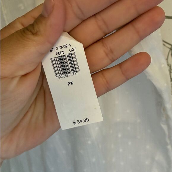 Old Navy 2X New White Polka Dot Pants Wide Leg Cover Up - Picture 4 of 6